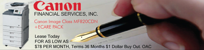 Office Imaging Systems Canon Lease Banner from Canon Financial Services 20180907